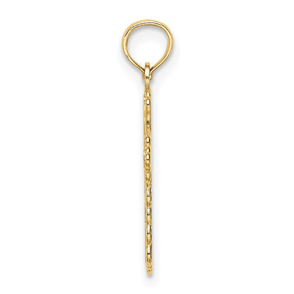 10K Yellow Gold Budded Cross Charm