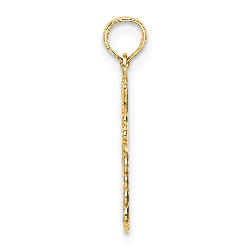 10K Yellow Gold Budded Cross Charm