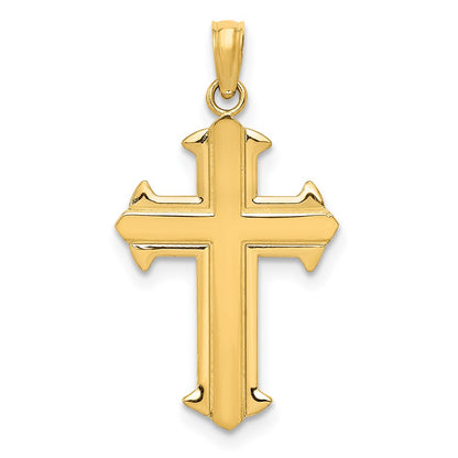 10K Yellow Gold Polished Cross Pendant