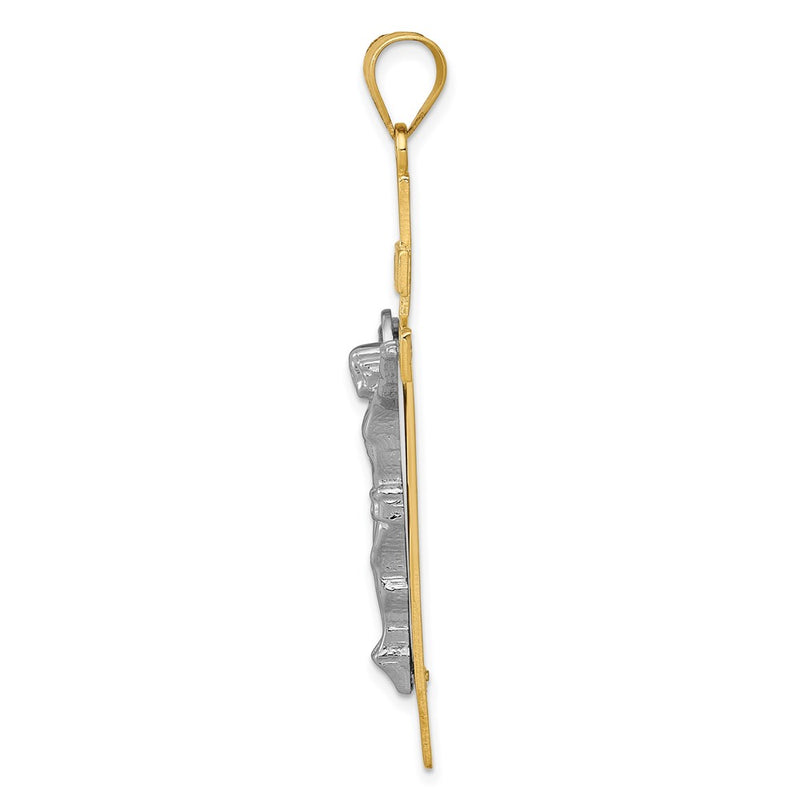 10K Two-Tone 10K Inri Crucifix Pendant