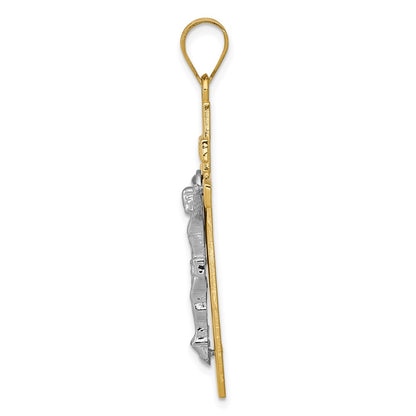 10K Two-Tone 10K Inri Crucifix Pendant