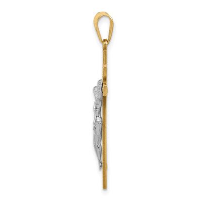 10K Two-Tone 10K Inri Crucifix Pendant