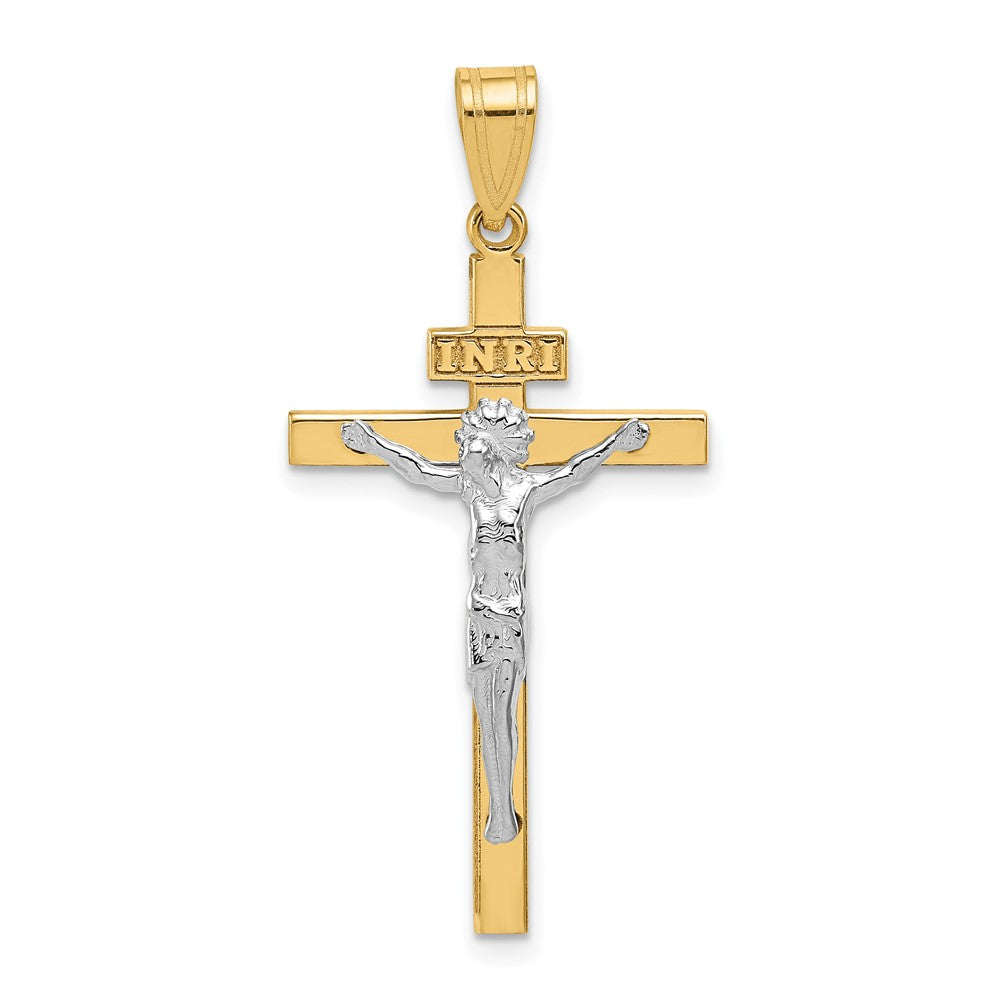 10K Two-Tone 10K Inri Crucifix Pendant