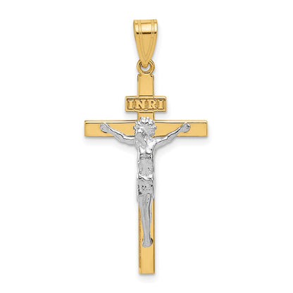 10K Two-Tone 10K Inri Crucifix Pendant