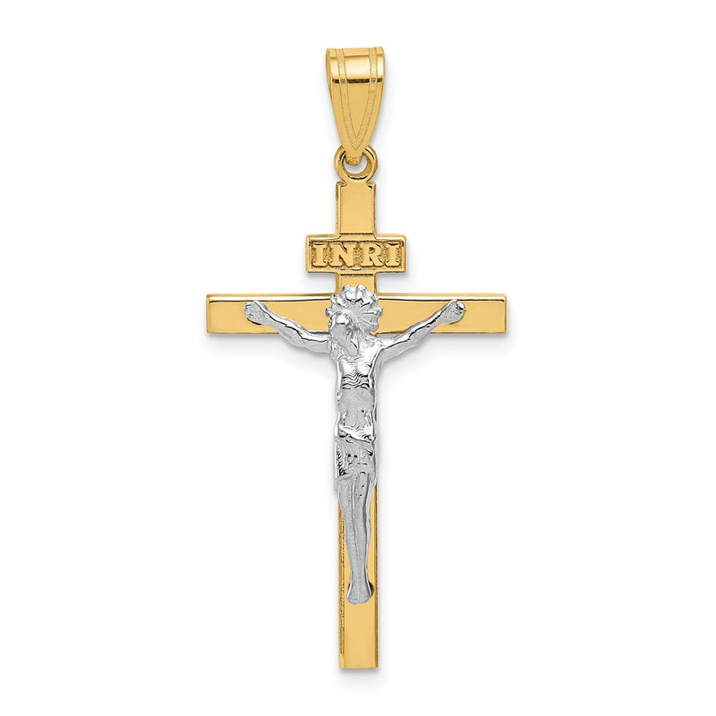 10K Two-Tone 10K Inri Crucifix Pendant