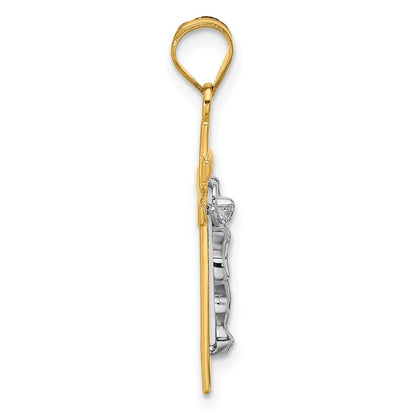 10K Two-Tone 10K Inri Crucifix Pendant