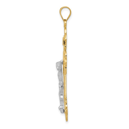 10K Two-Tone 10K Inri Crucifix Pendant