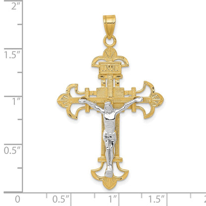 10K Two-Tone 10K Inri Crucifix Pendant
