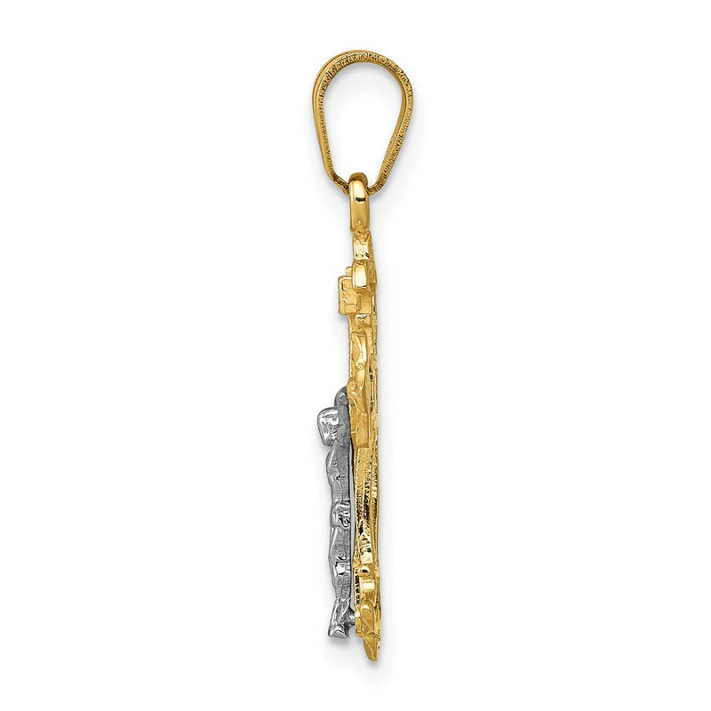 10K Two-Tone 10K Inri Crucifix Charm