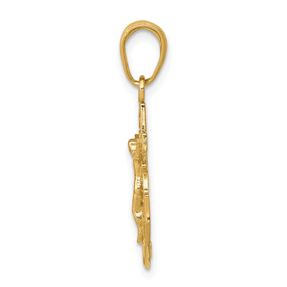 10K Yellow Gold Mariners Crucifix Pendant