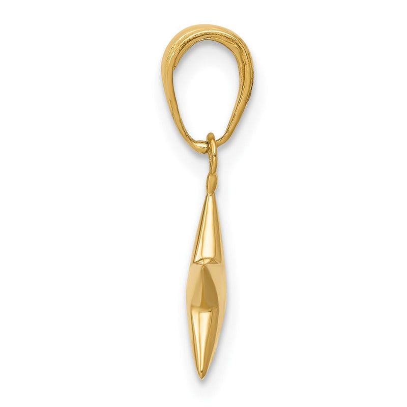 10K Yellow Gold Small Polished 3-D Star Charm