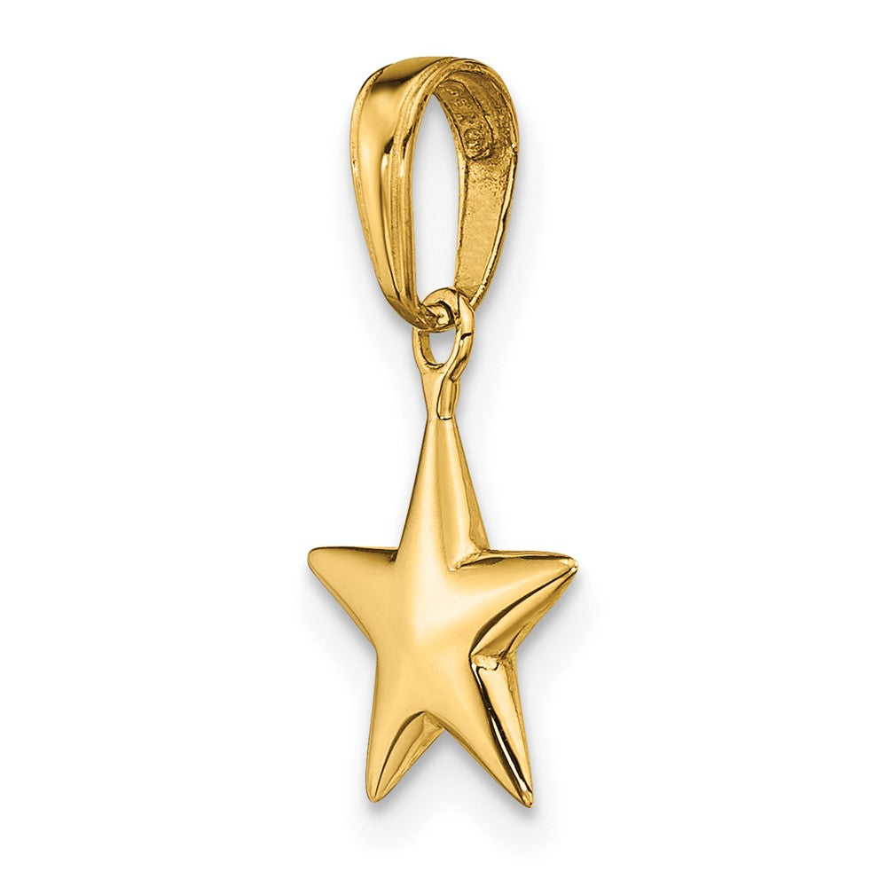 10K Yellow Gold Small Polished 3-D Star Charm