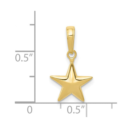 10K Yellow Gold Small Polished 3-D Star Charm