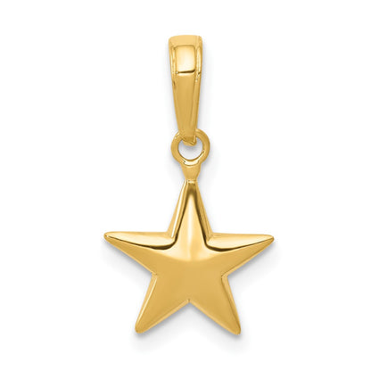 10K Yellow Gold Small Polished 3-D Star Charm