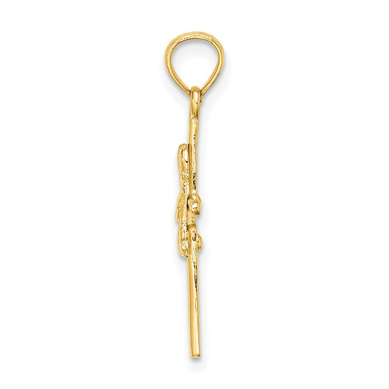 10K Yellow Gold Praying Boy Cross Charm