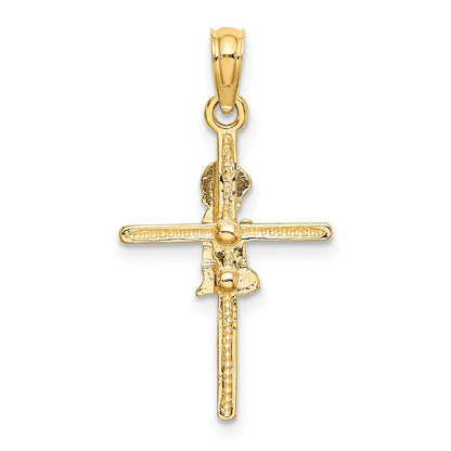 10K Yellow Gold Praying Boy Cross Charm
