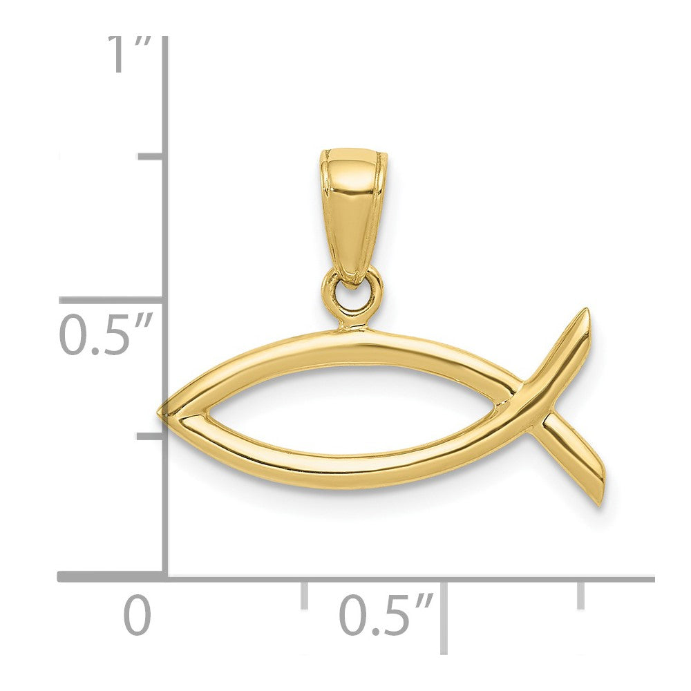 10K Yellow Gold 10K Ichthus Fish Pendant