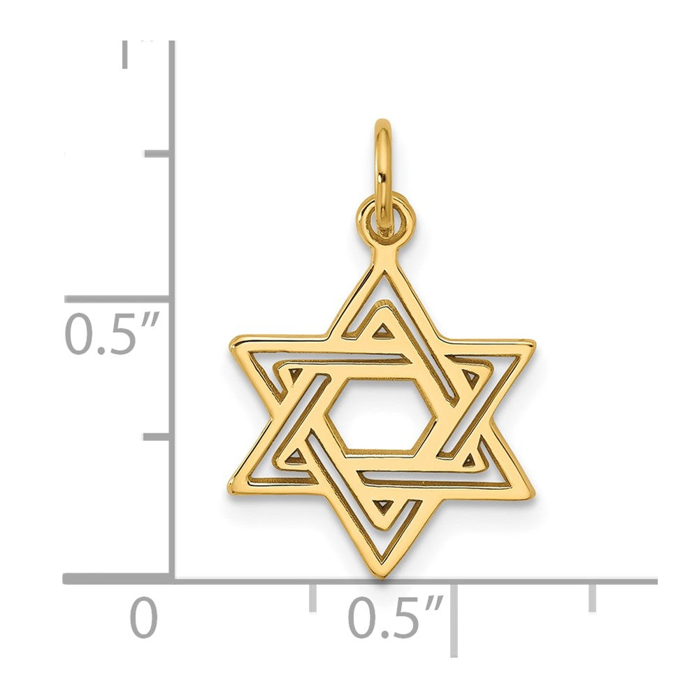 10K Yellow Gold Jewish Star Charm