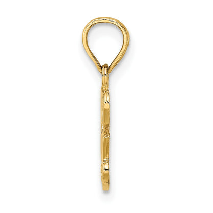 10K Yellow Gold 10K Polished And Textured I Heart You Charm