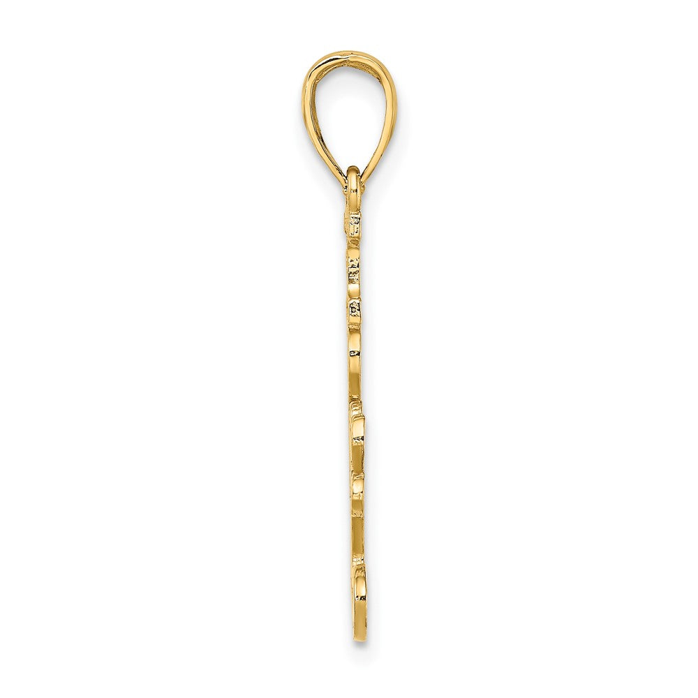 10K Yellow Gold 10K Textured I Love You Pendant