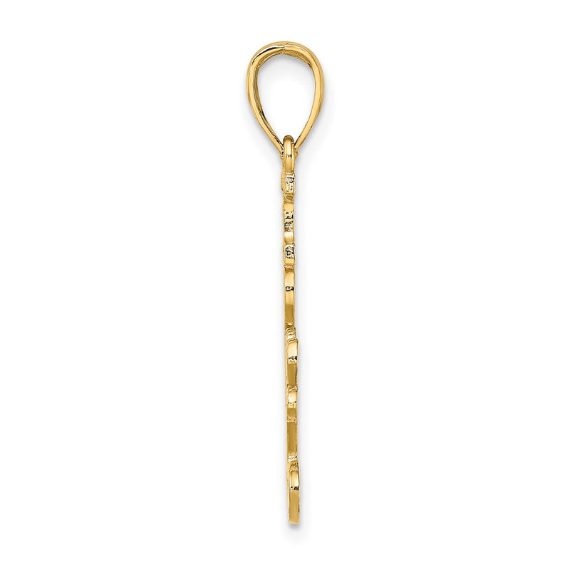 10K Yellow Gold 10K Textured I Love You Pendant