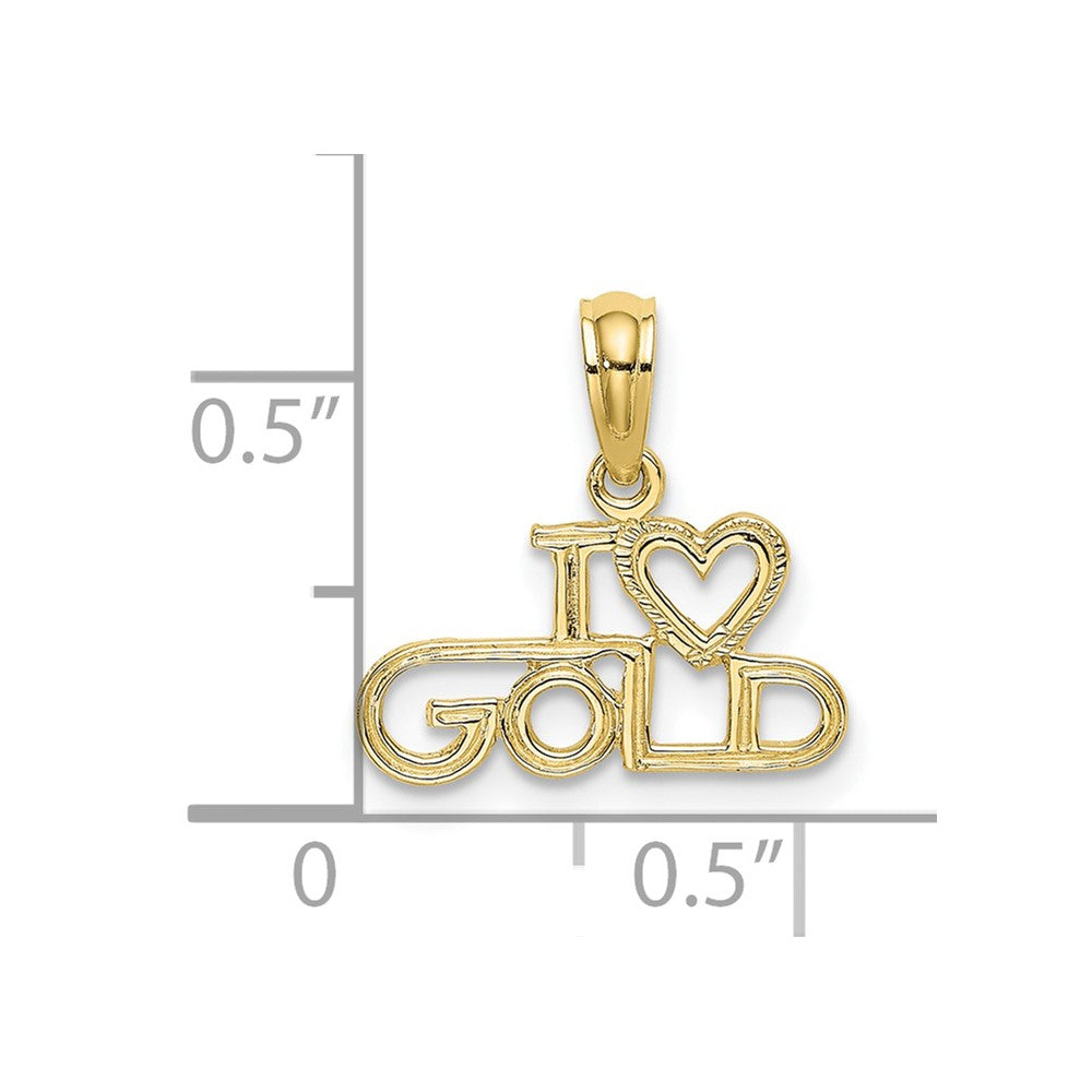 10K Yellow Gold 10K Polished / Textured I Love Gold Charm
