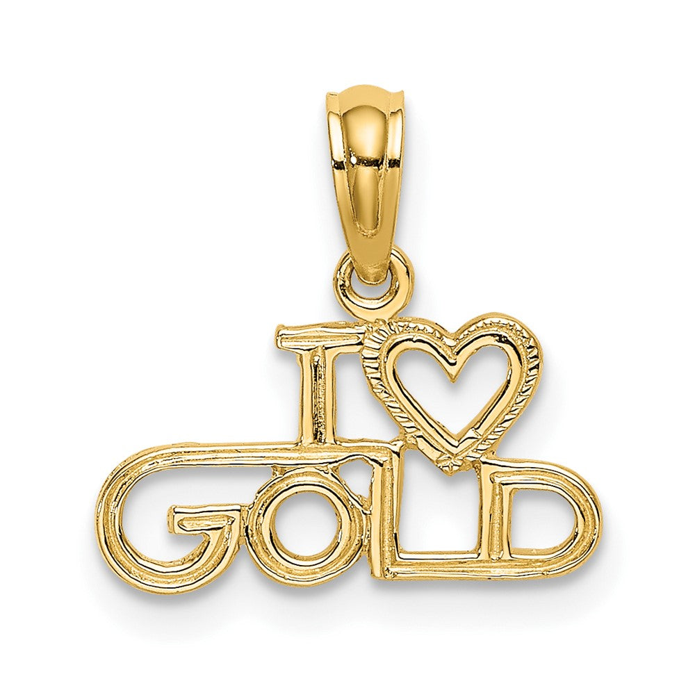 10K Yellow Gold 10K Polished / Textured I Love Gold Charm
