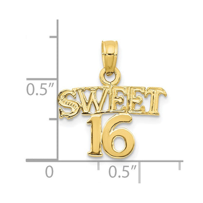 10K Yellow Gold 10K Sweet 16 Pendant