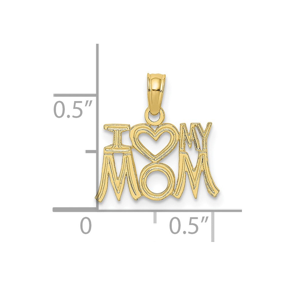 10K Yellow Gold 10K I Heart My Mom Pendant