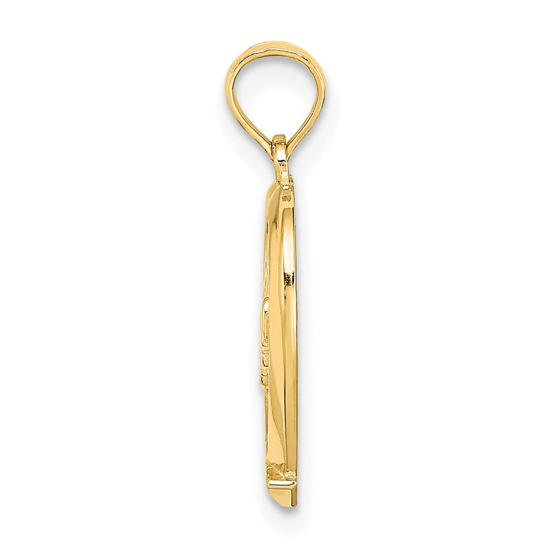 10K Yellow Gold 10K #1 Mom In Heart Pendant
