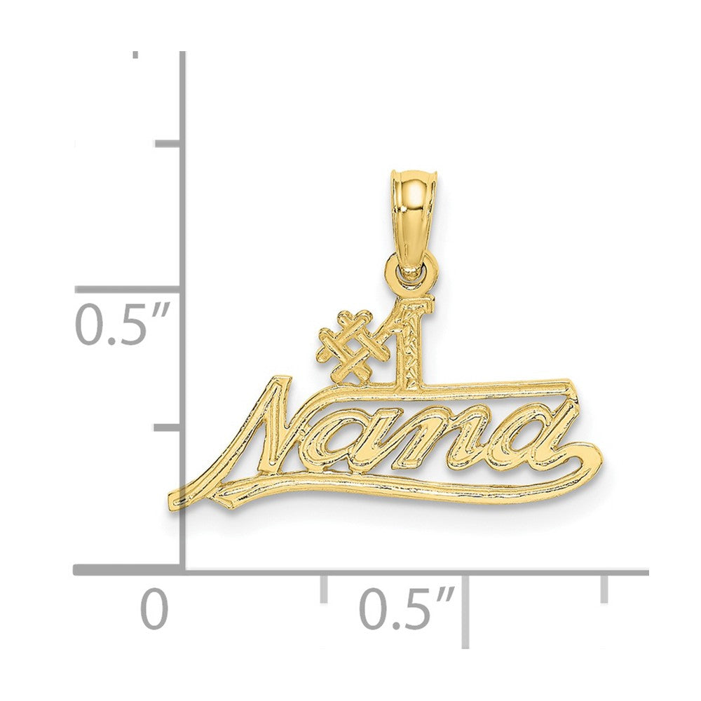 10K Yellow Gold 10K #1 Nana Script Charm