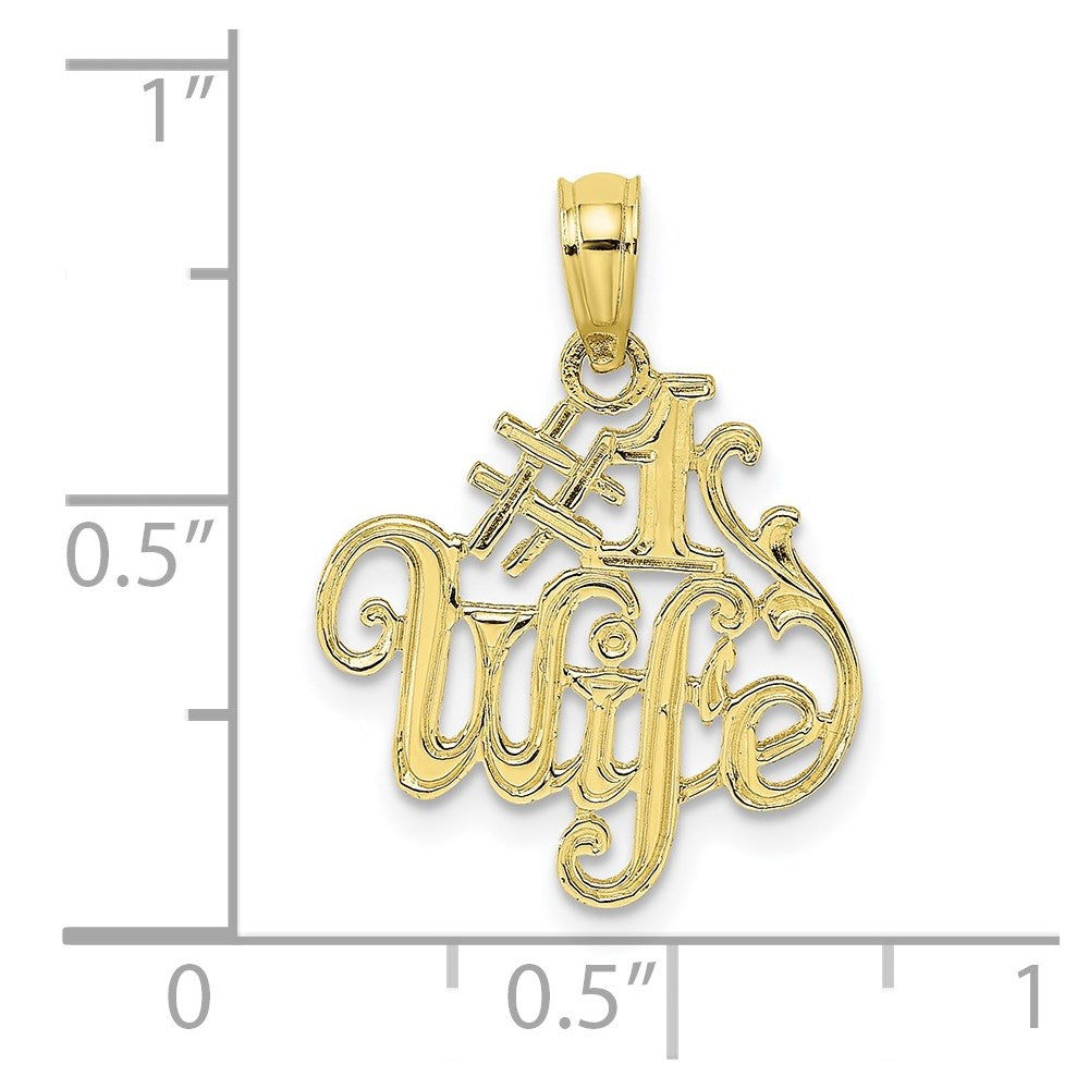 10K Yellow Gold 10K #1 Wife Pendant