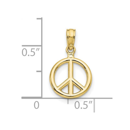 10K Yellow Gold 10K Polished Peace Symbol Pendant