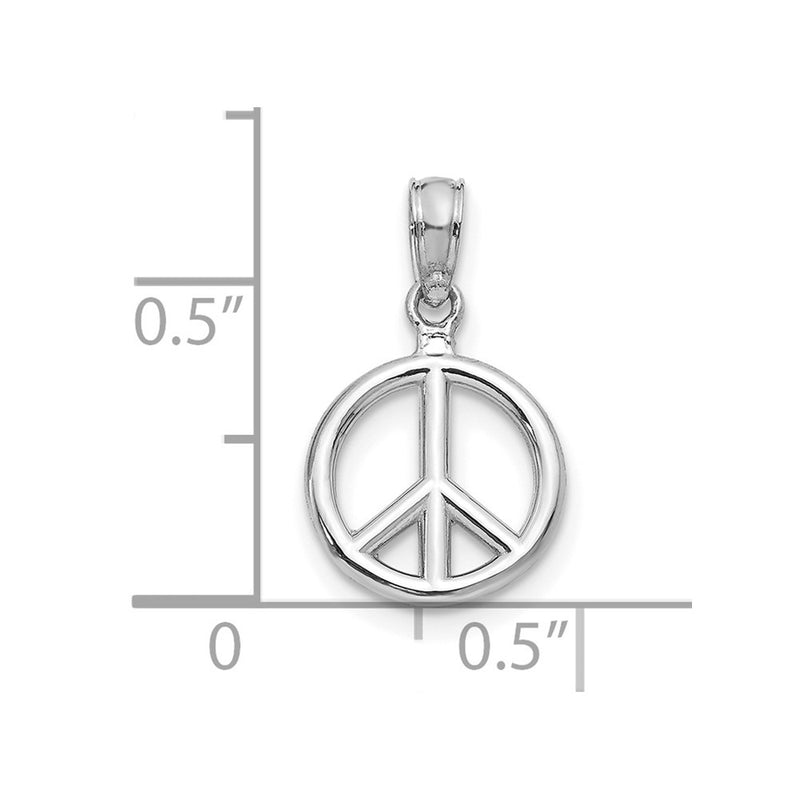 10K White Gold 10K Polished Peace Symbol Pendant