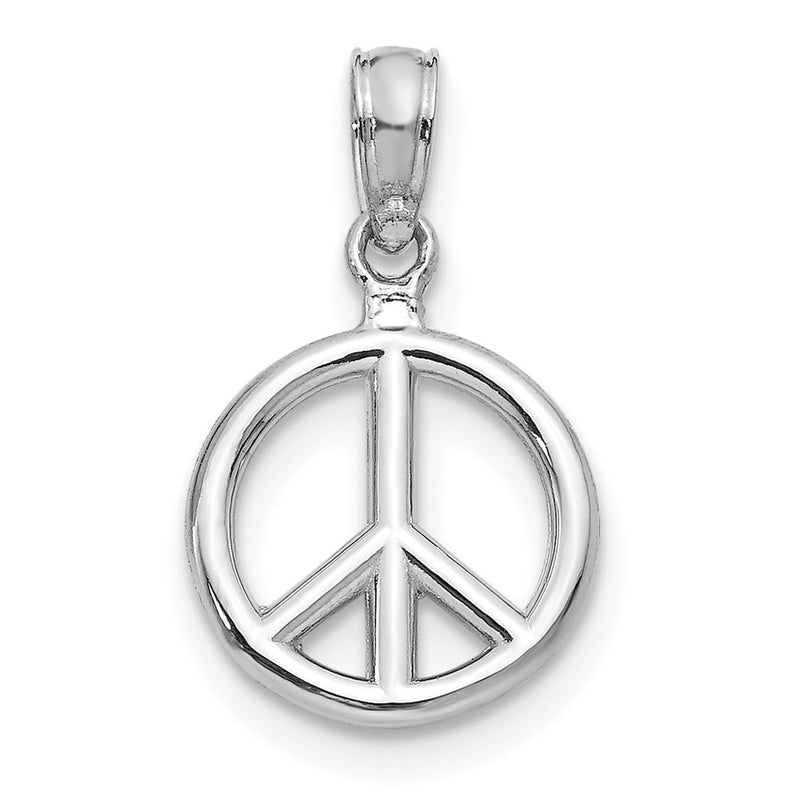 10K White Gold 10K Polished Peace Symbol Pendant