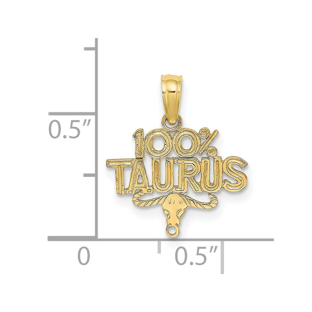 10K Yellow Gold 10K 100% Taurus Zodiac Charm