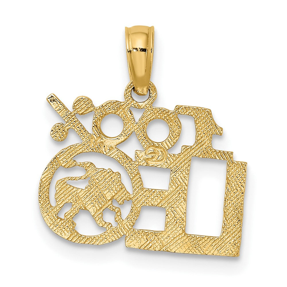 10K Yellow Gold 10K 100% Leo Zodiac Charm