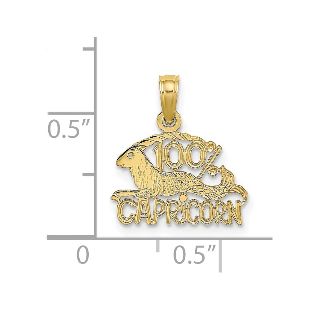 10K Yellow Gold 10K 100% Capricorn Zodiac Charm