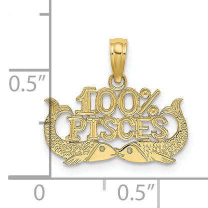 10K Yellow Gold 10K 100% Pisces Zodiac Charm