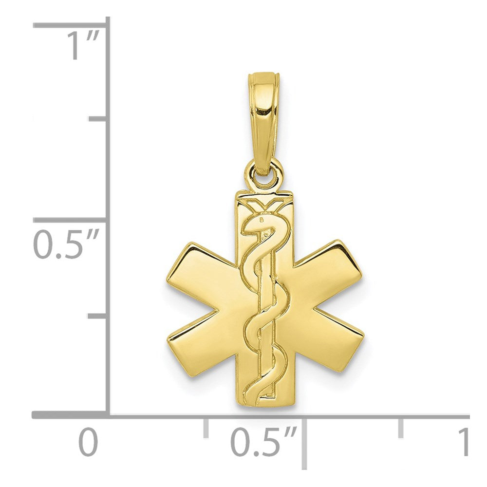 10K Yellow Gold 10K Paramedic/Emt Symbol Pendant