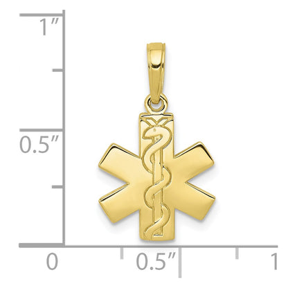 10K Yellow Gold 10K Paramedic/Emt Symbol Pendant