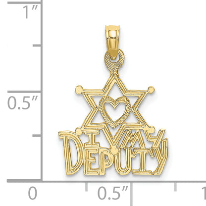10K Yellow Gold 10K I Heart My Deputy Charm