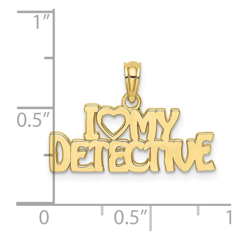 10K Yellow Gold 10K I Heart My Detective Charm