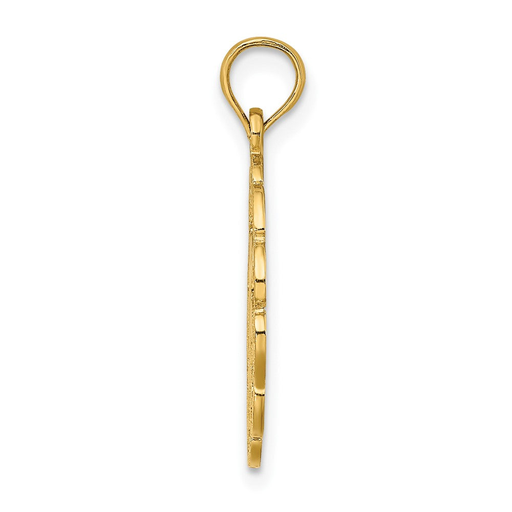 10K Yellow Gold 10K Cut-Out Jumping Dolphins Pendant