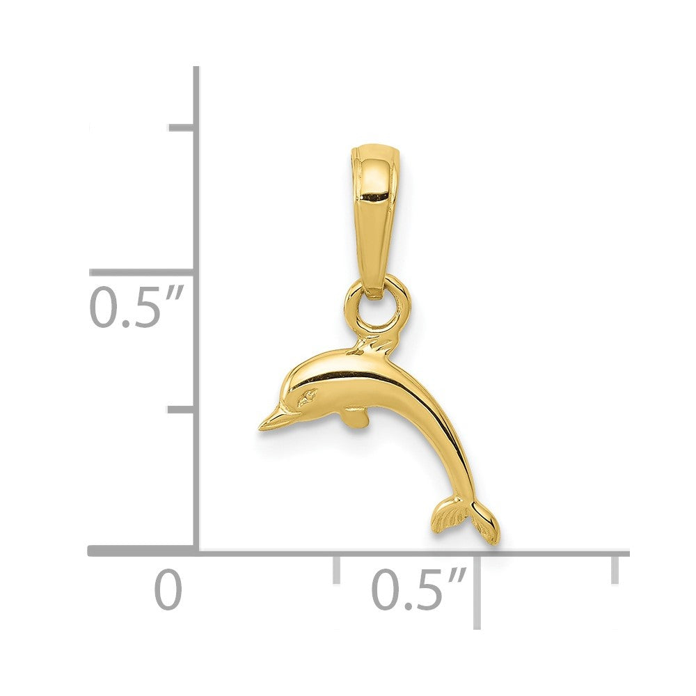 10K Yellow Gold 10K Mini Dolphin Pendant