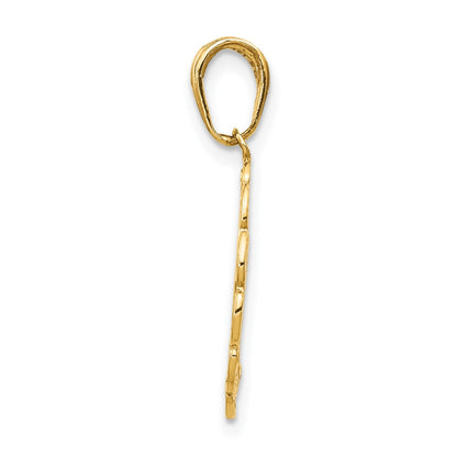 10K Yellow Gold 10K Hummingbird W/Flower In Frame Pendant