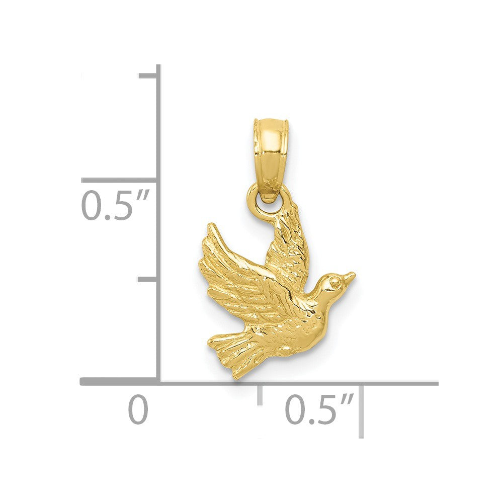 10K Yellow Gold 10K Flying Dove Pendant