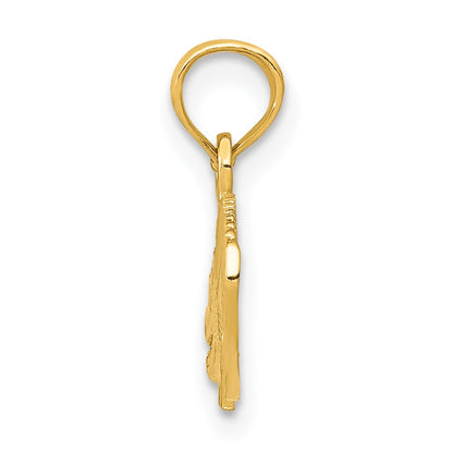 10K Yellow Gold 10K Textured Alligator Pendant