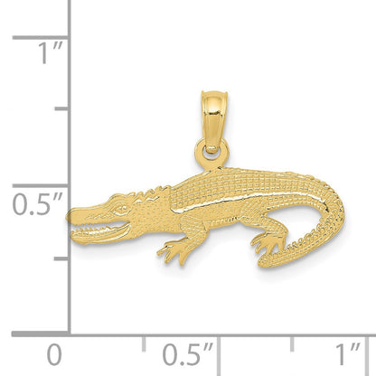 10K Yellow Gold 10K Textured Alligator Pendant