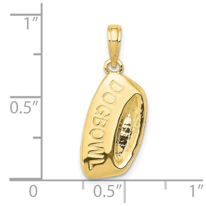 10K Yellow Gold 10K Dog Bowl Pendant